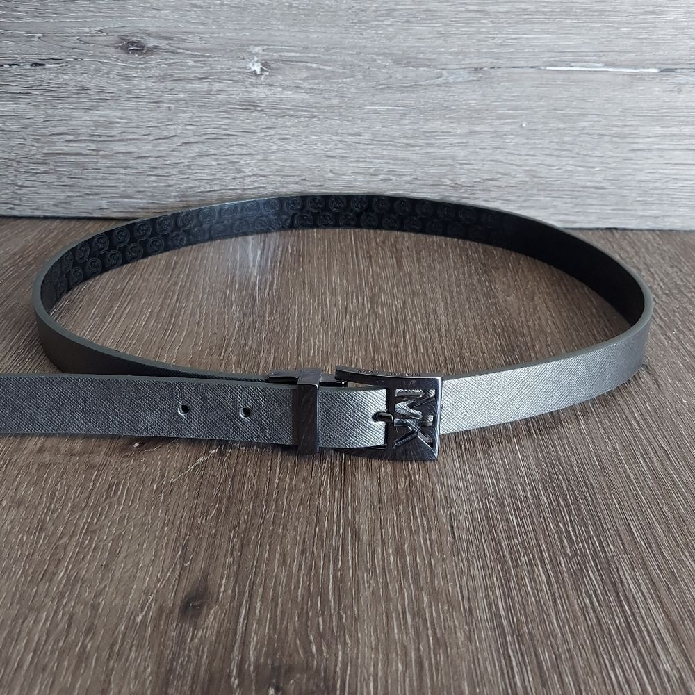 Michael Kors Reversible Belt - Silver & Black - Total Length 40"
